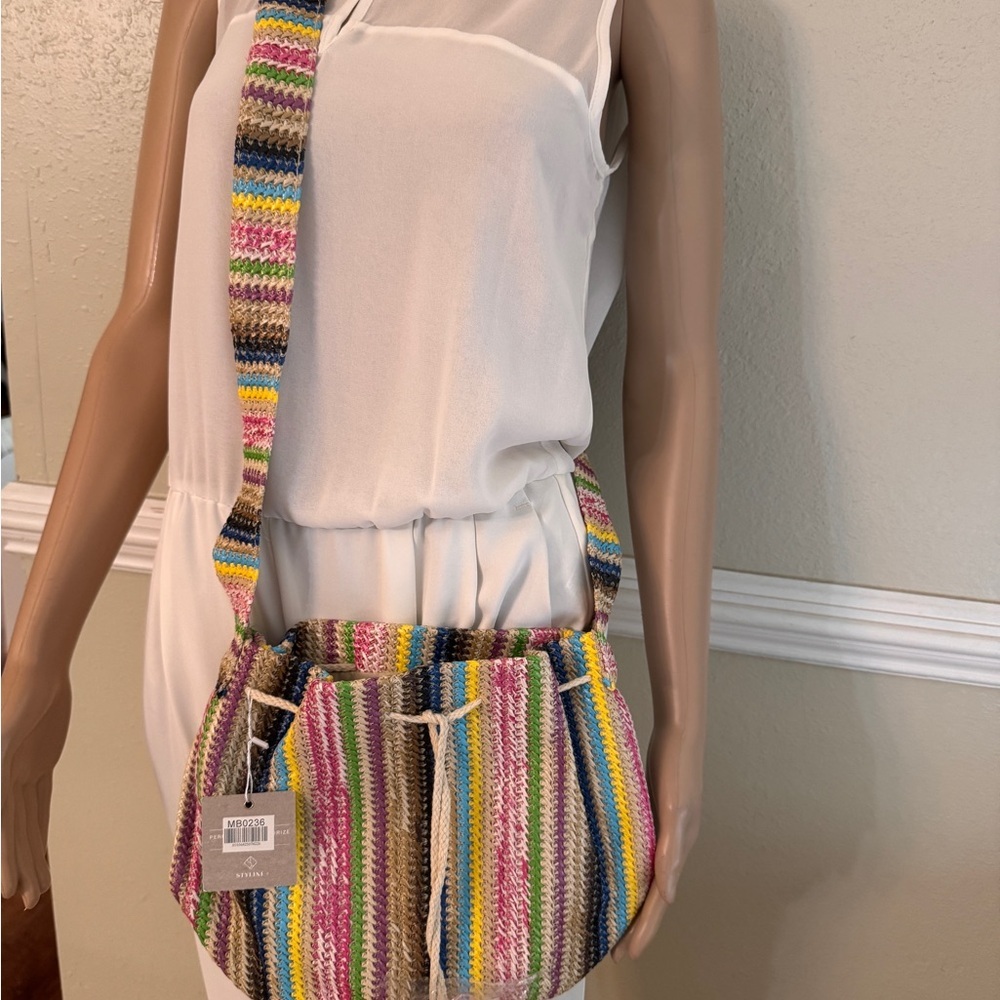 Colorful Striped Shoulder Bag - Picture 4 of 6